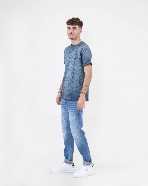 Printed T-shirt - Blue