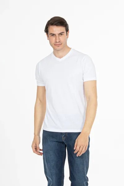 Basic V-Neck T-shirt - White