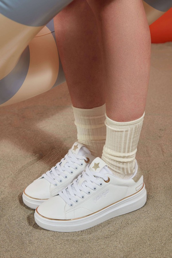 Cotton Belt Sneakers LONDON - White