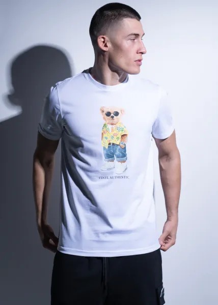 Vinyl Cool Teddy T-shirt - White