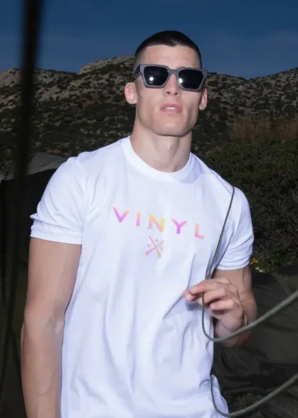 Vinyl Iridescent Logo Tee - White