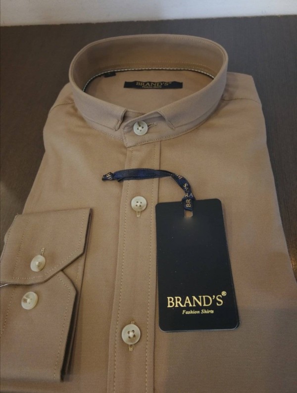 Mao Collar Shirt - Camel