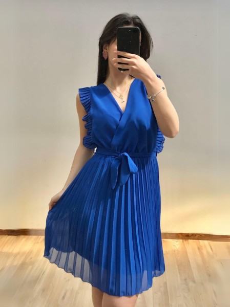 Pleated Dress - Royal Blue