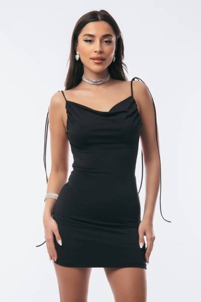 Open Back Strappy Dress - Black