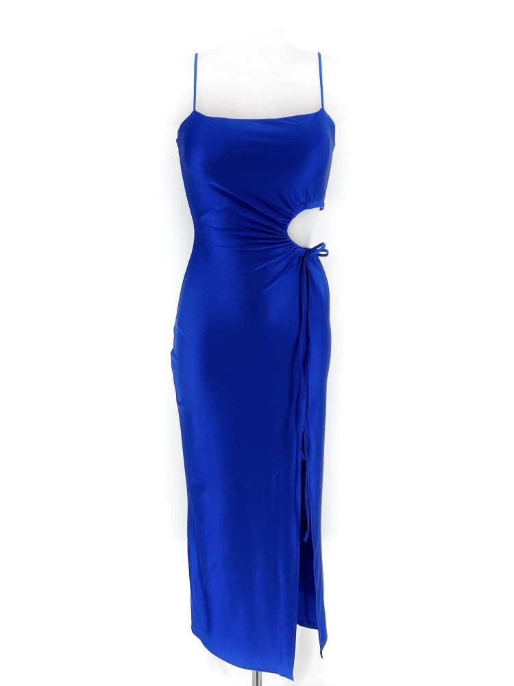 Cut Out Strappy Maxi Dress - Royal Blue