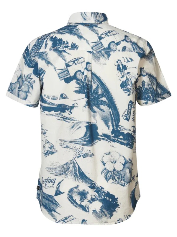 Petrol Tropical Shirt Motoglide - White