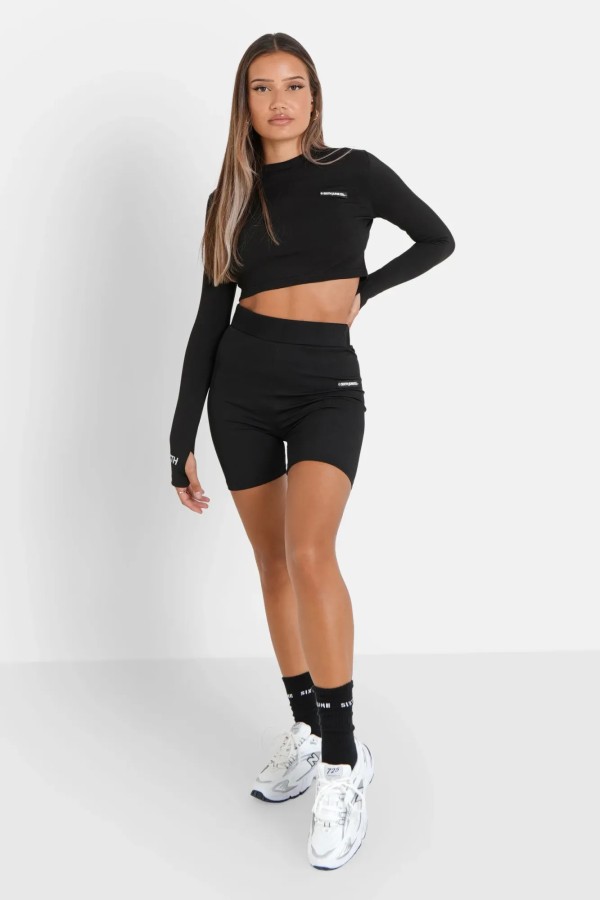 Sixth June Embroidered Cycling Shorts - Black