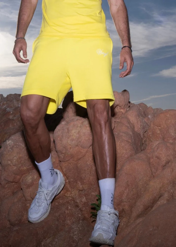 Vinyl Signature Icon Shorts - Yellow