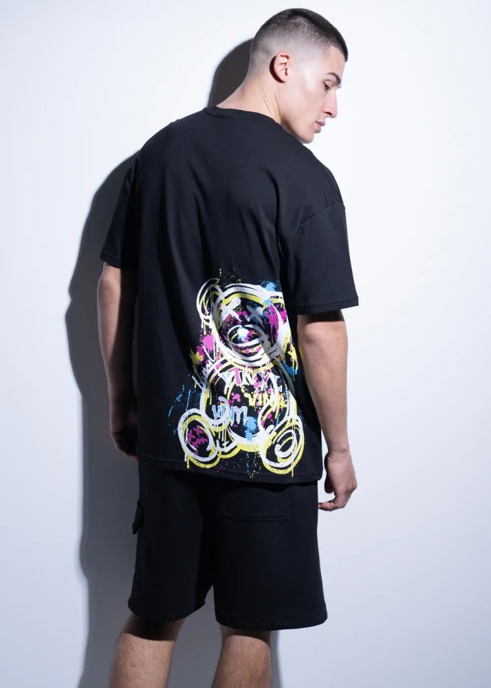 Vinyl Signature Icon Bear Tee - Black