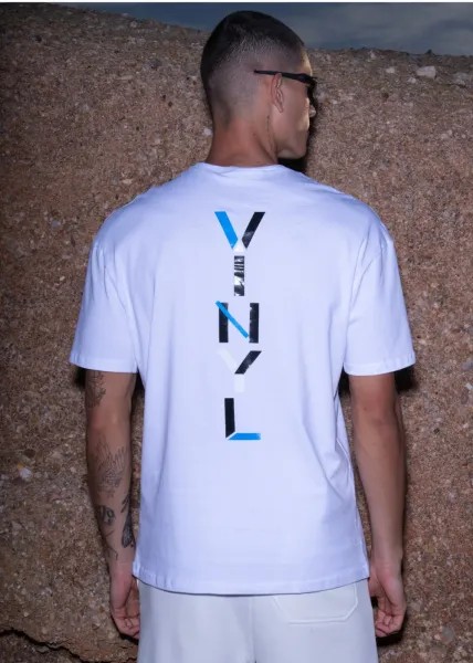 Vinyl Line Print T-shirt - White