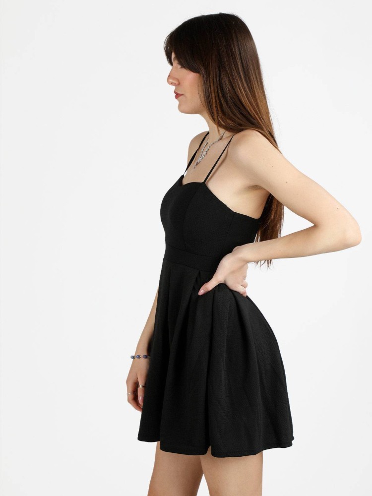 Sweetheart Neckline Dress - Black