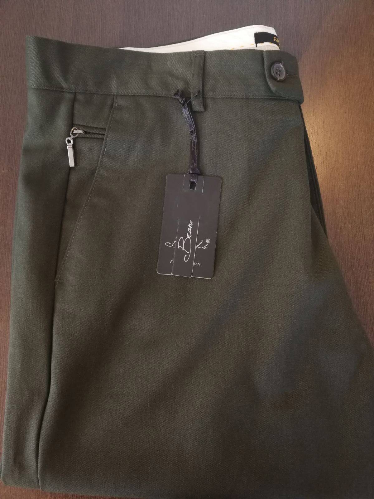 Solid Colour Smart Trousers - Khaki