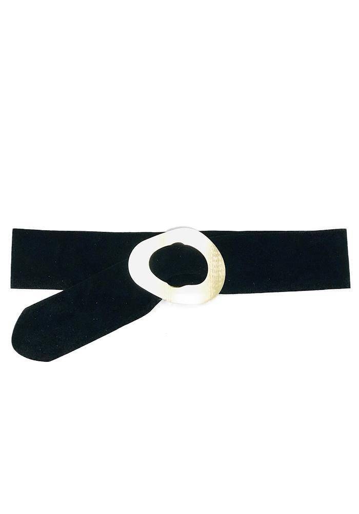 Suede Leather Belt - Black