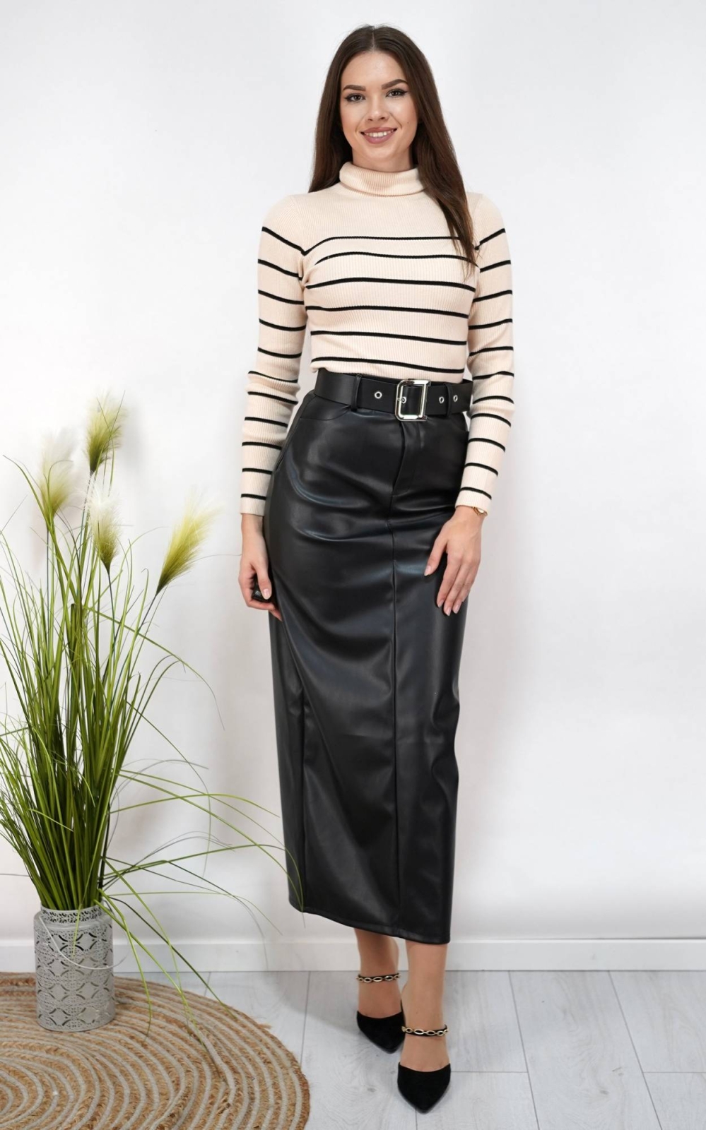 Eco Leather Skirt - Black
