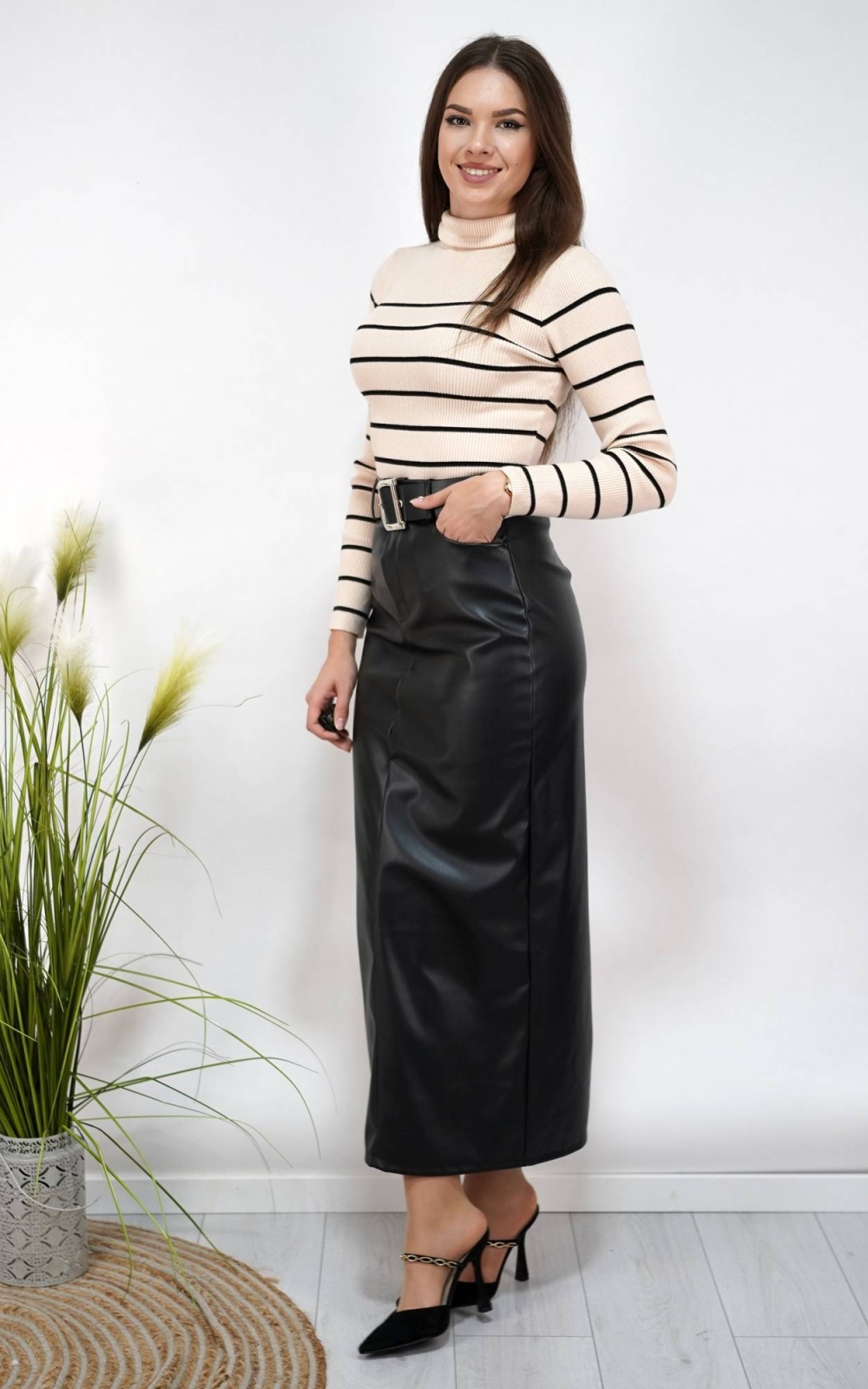 Eco Leather Skirt - Black