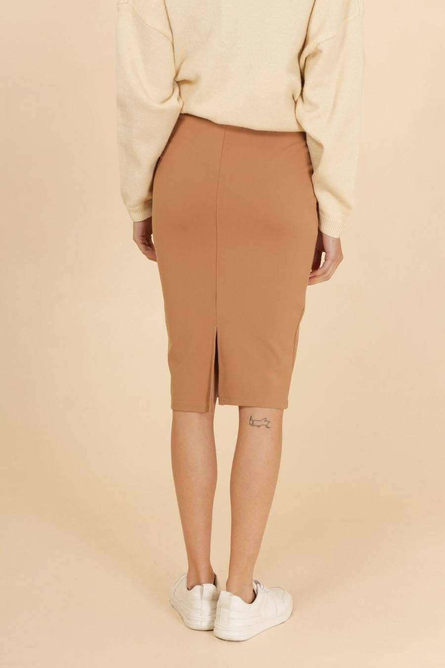 Basic Pencil Skirt - Camel