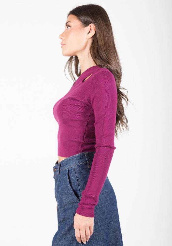 Cut Out Sweater - Magenta