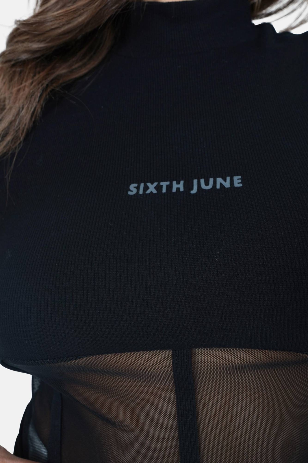 Sixth June Cropped Transparent Corset - Black