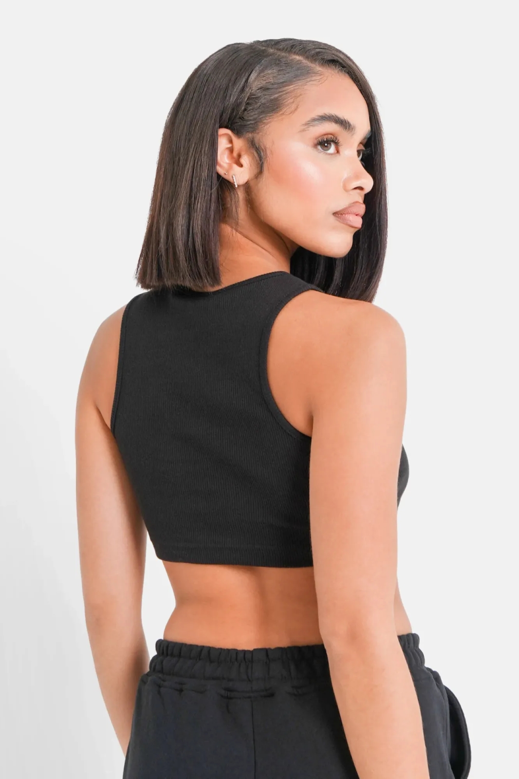 Sixth June Embroidered Logo Cropped Top - Black