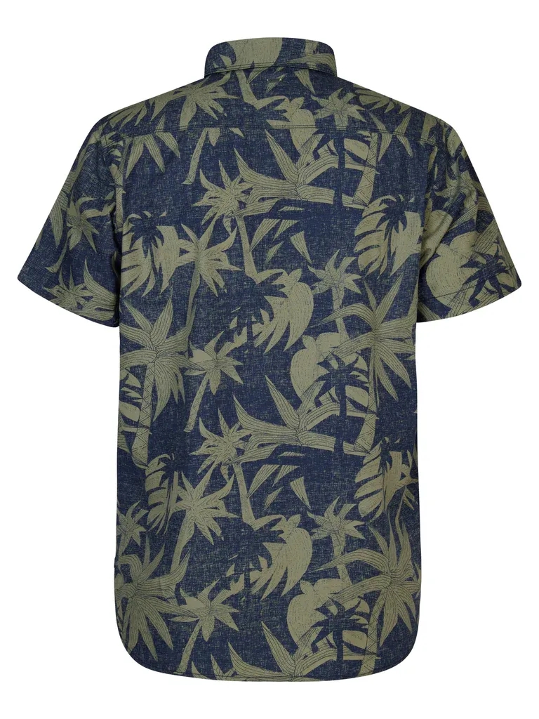 Petrol Tropical Shirt Sandy Beach - Blue