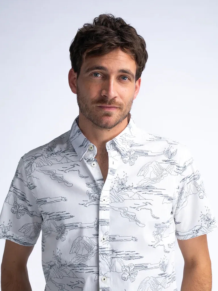 Petrol All-Over Print Shirt Highway - White