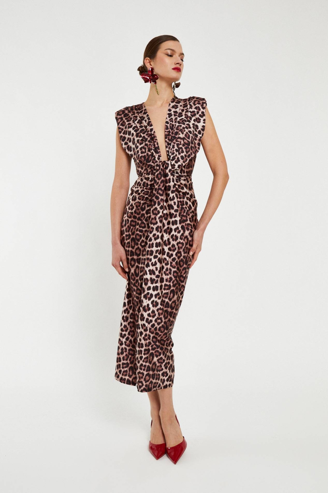 Leopard Print Dress - Brown