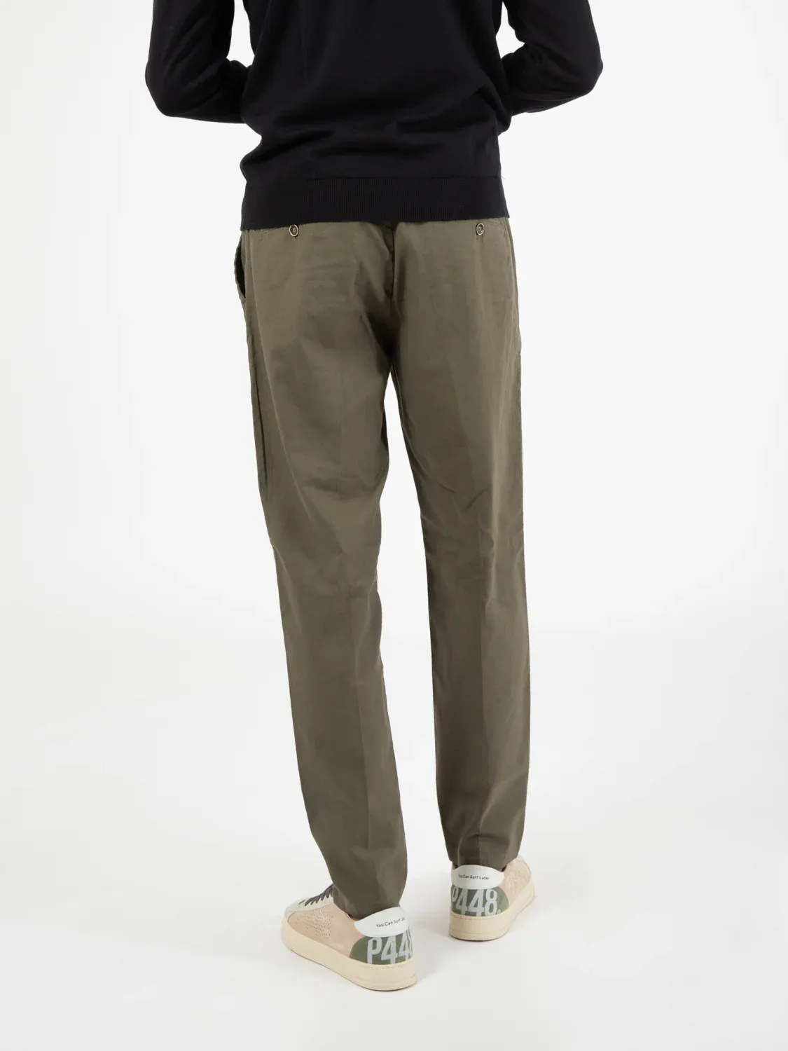 Linen Blend Trousers - Khaki