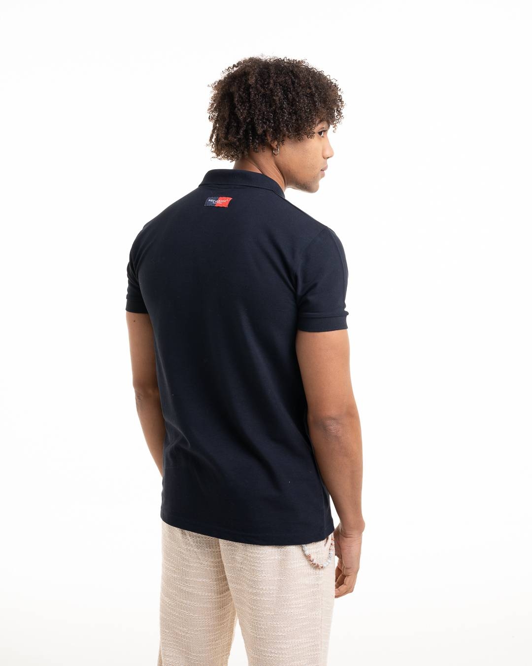 Martini Contrast MRTN Jeans Embroidery Polo T-shirt - Blue