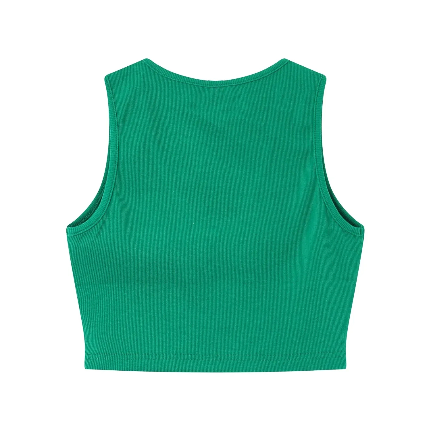 Sixth June V-neck Logo Cropped Top - Green