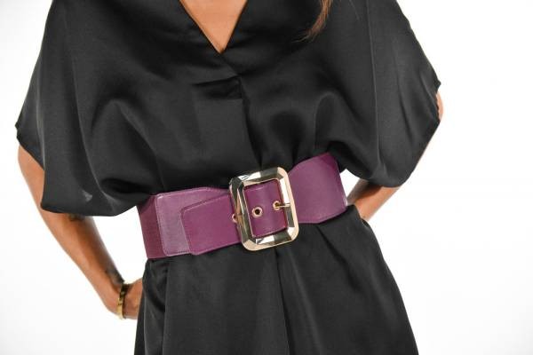 Elastic Belt with Buckle - Lilac