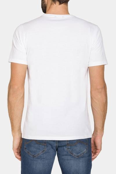Carrera Crew Neck T-shirt in Cotton Jersey with Print - White