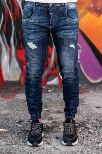 Elastic Finish Slim Fit Jeans - Denim Blue