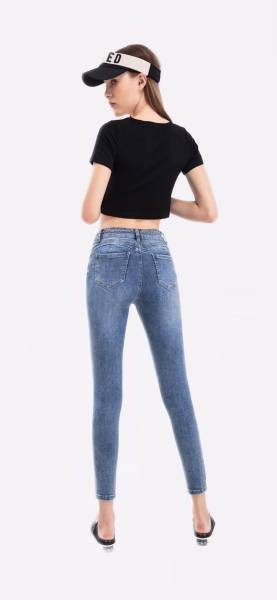 Push Up Jeans with Belt - Blue