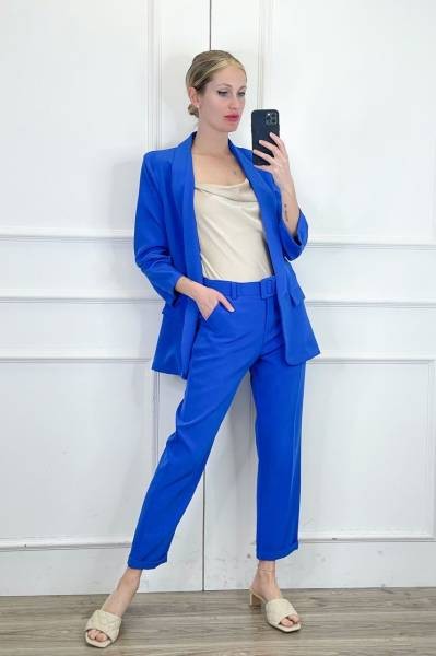 Belted Trousers - Royal Blue