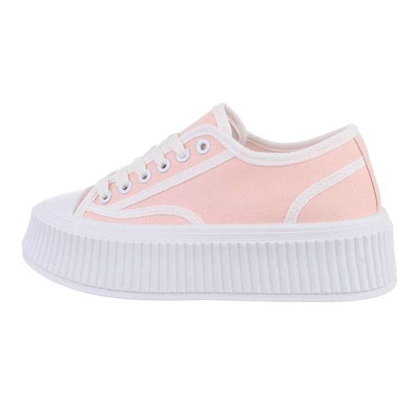 Lace-Up Sneakers - Pink