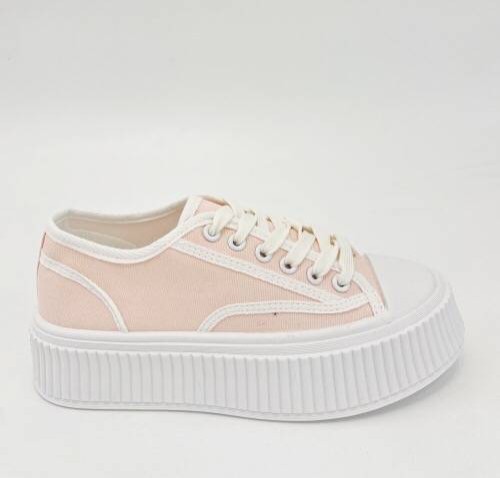 Lace-Up Sneakers - Pink