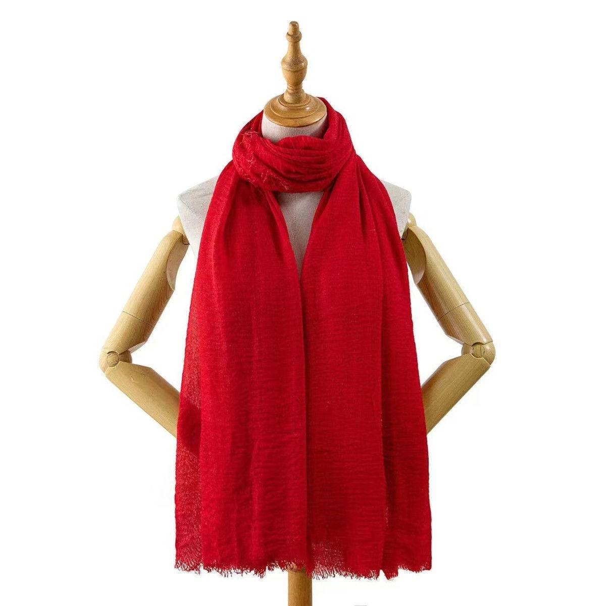 Soft Elongated Scarf - Red