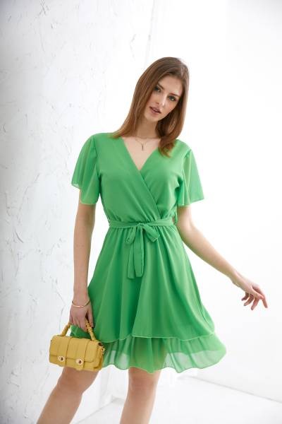 Wrap Over Dress - Green