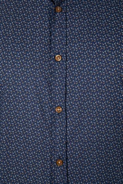 Mini Print Detail Shirt - Blue
