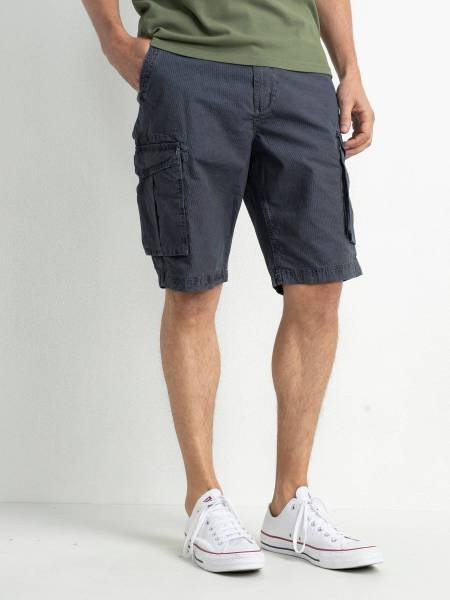 Checked Cargo Shorts - Blue