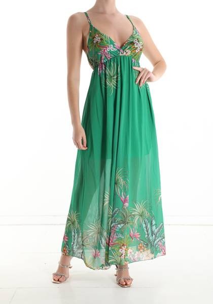Maxi Floral Dress - Green