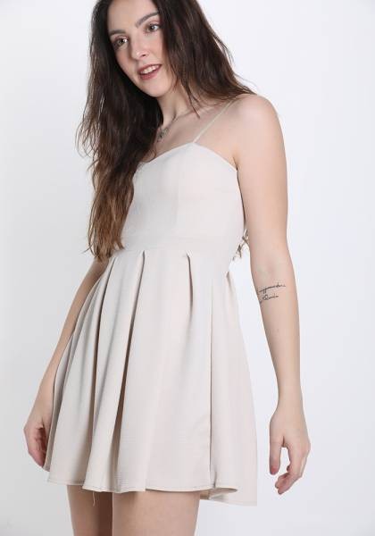 Camisole Fit & Flare Dress - White