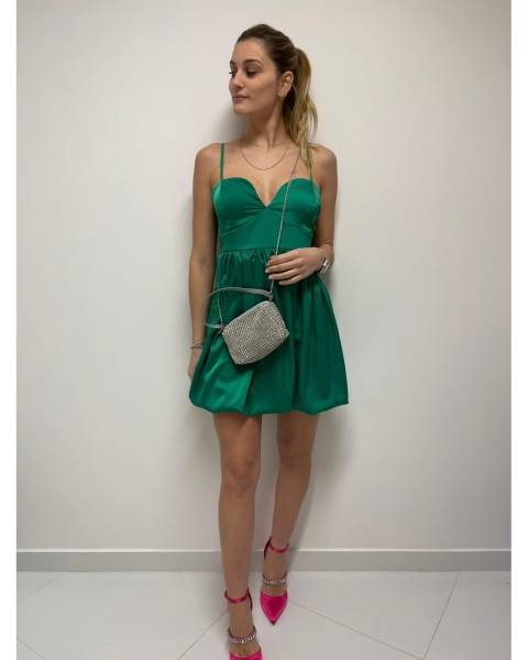 Elegant Satin Dress - Green