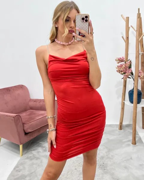 Sparkle Mini Dress - Red