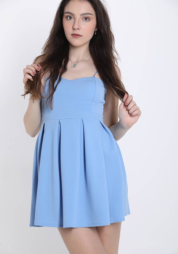 Camisole Fit & Flare Dress - Sky Blue