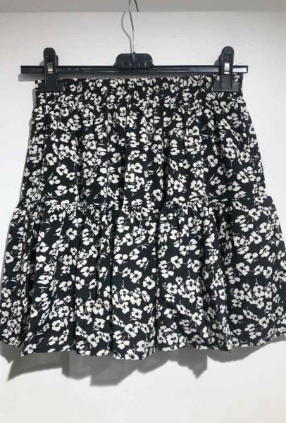 Mini Floral Print Skirt - Black