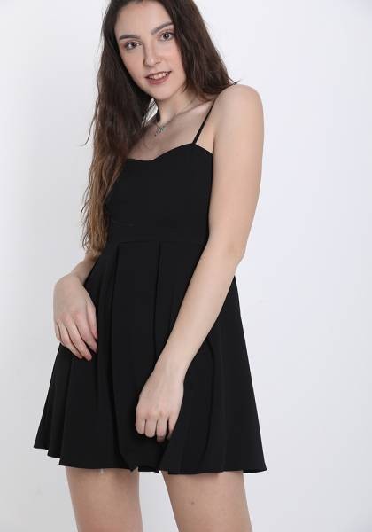 Camisole Fit & Flare Dress - Black