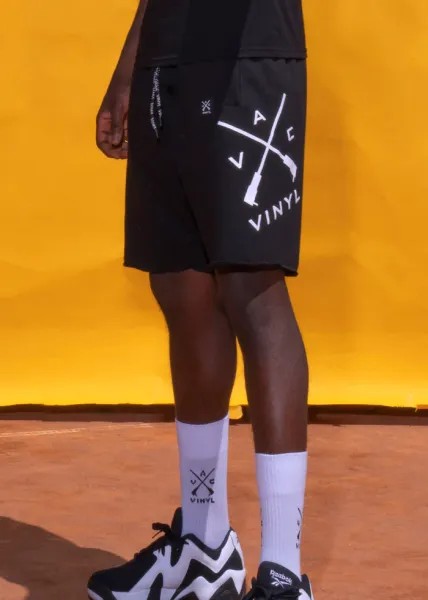 Vinyl Cross Logo Shorts - Black