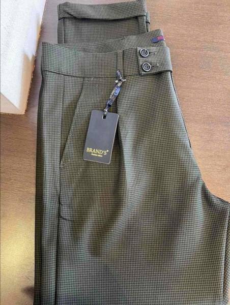 Mini Check Smart Trousers - Green