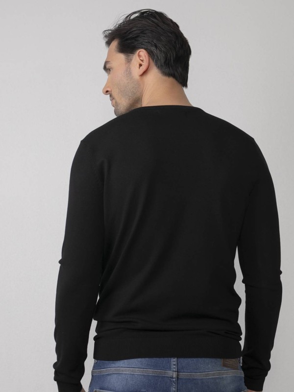 Fine-knit Pullover - Black